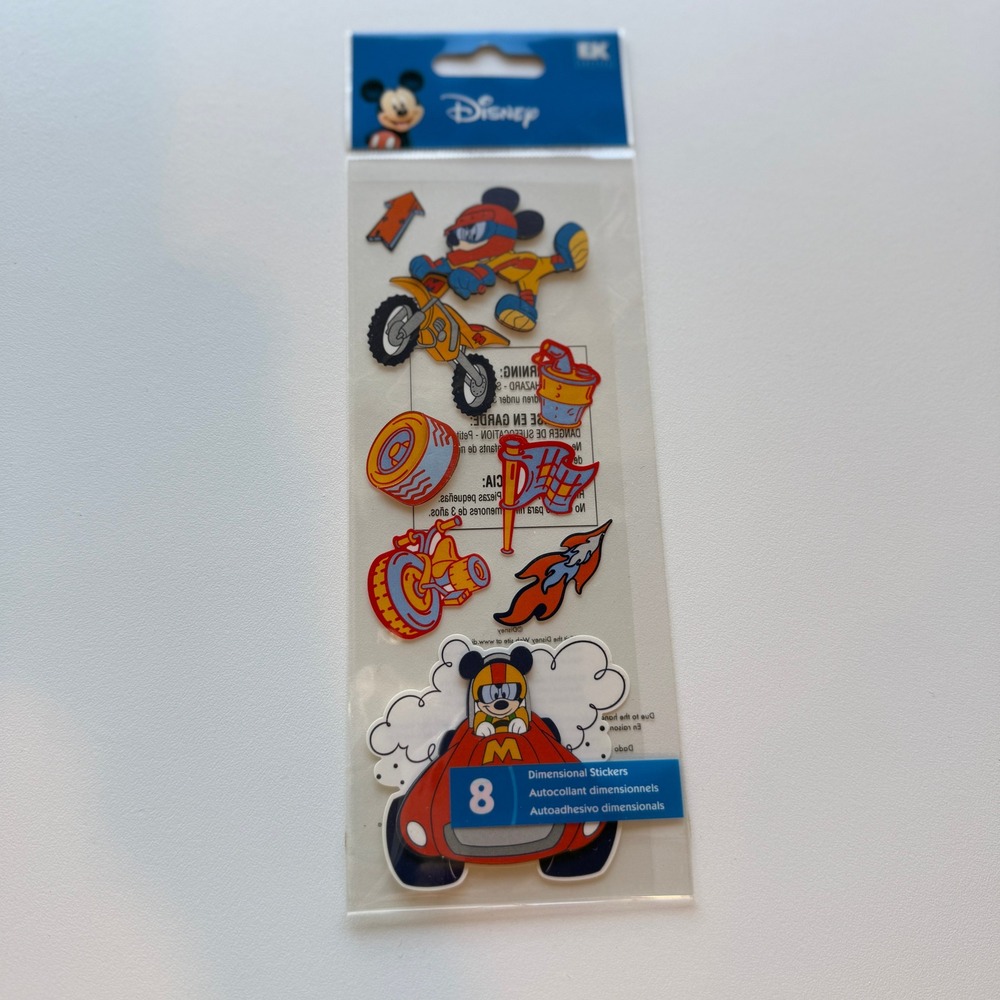 Disney Mickey Mouse Racing Dimensional Stickers 8pc EK Success PL20053 New